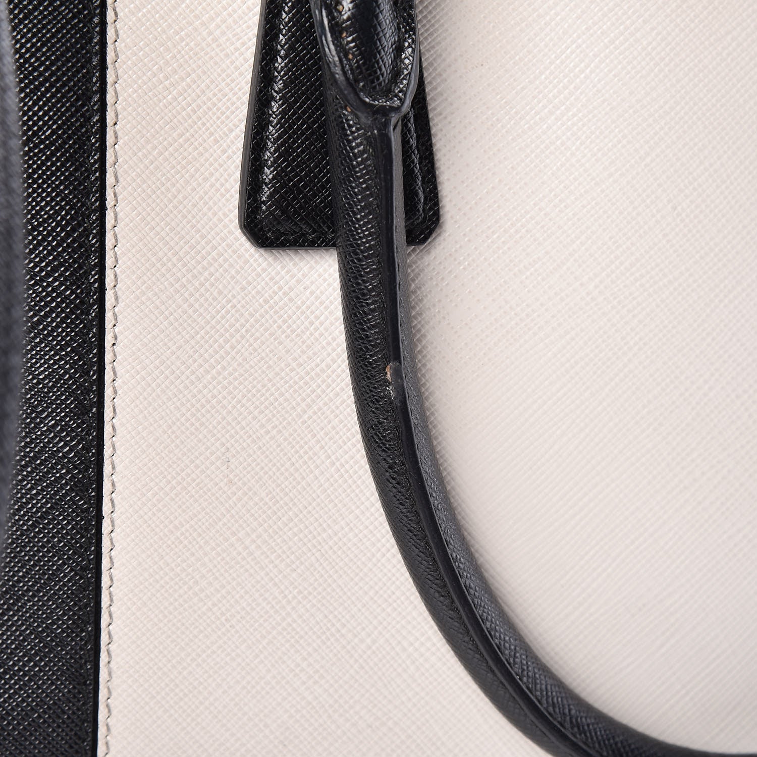 Prada Saffiano Lux Colorblock Medium Galleria Double Zip Tote Black Talco 18 of 18