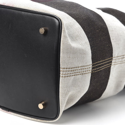 Burberry Canvas Mega Check Medium Ashby Hobo Black 6 of 8