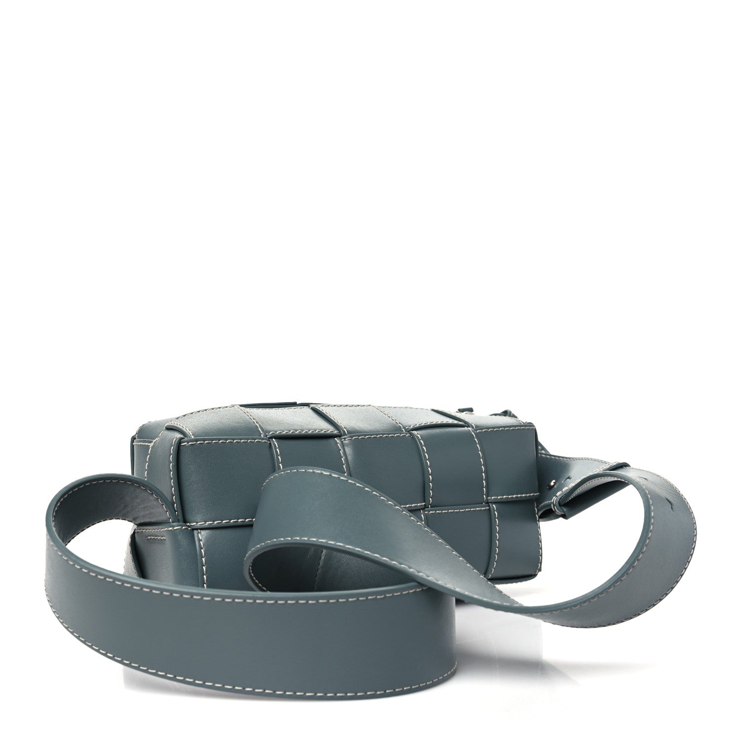 Bottega Veneta Lambskin Maxi Intrecciato Edge Stitch Cassette Shoulder Bag Thunder 3 of 9