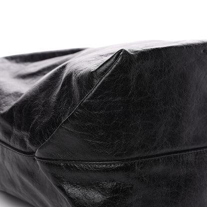 Saint Laurent Cracked Shiny Calfskin Teddy Drawstring Bag Black 8 of 8