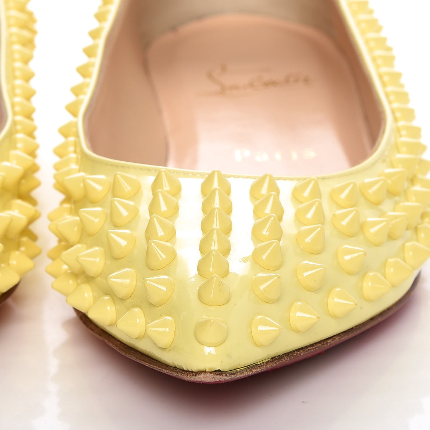Patent Pigalle Spikes Flats 35.5 Lemon