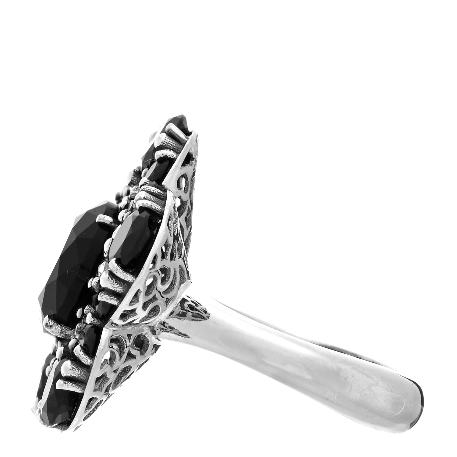 Pasquale Bruni 18K White Gold Black Onyx Spinel Diamond Mandala Ring 54 6.75 3 of 5