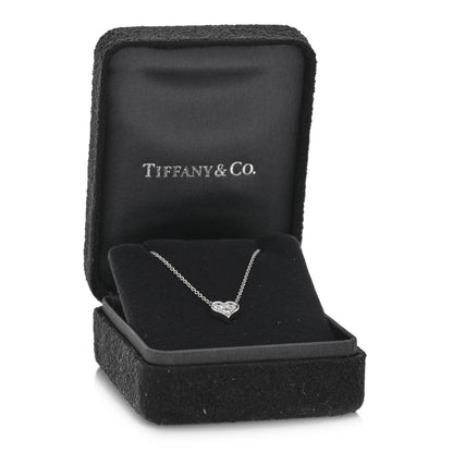 Tiffany Platinum Diamond Heart Pendant Necklace 6 of 6