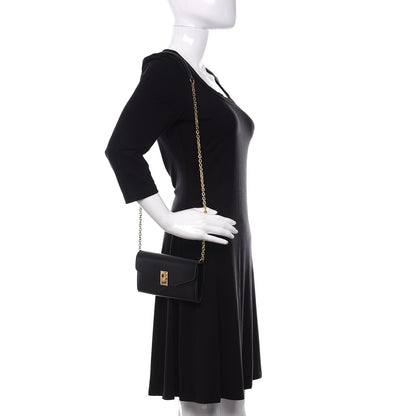 Celine Shiny Smooth Calfskin C Wallet On Chain Bag Black 2 of 9