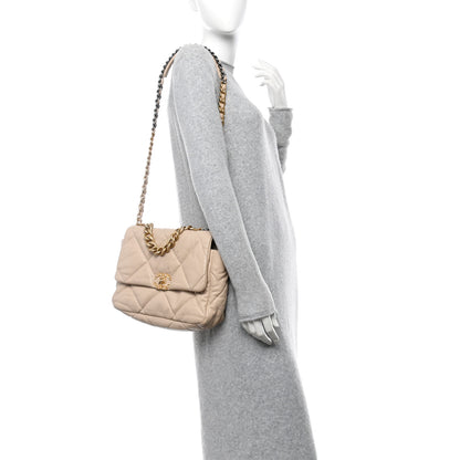 Chanel Lambskin Quilted Large Chanel 19 Flap Beige 2 of 11