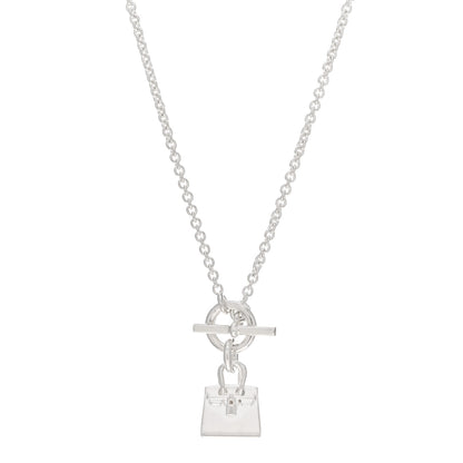 Hermes Sterling Silver Birkin Amulette Pendant Necklace 1 of 5