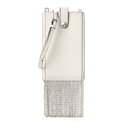Miu Miu Glace Calfskin Crystal Fringe Crossbody White 1 of 9