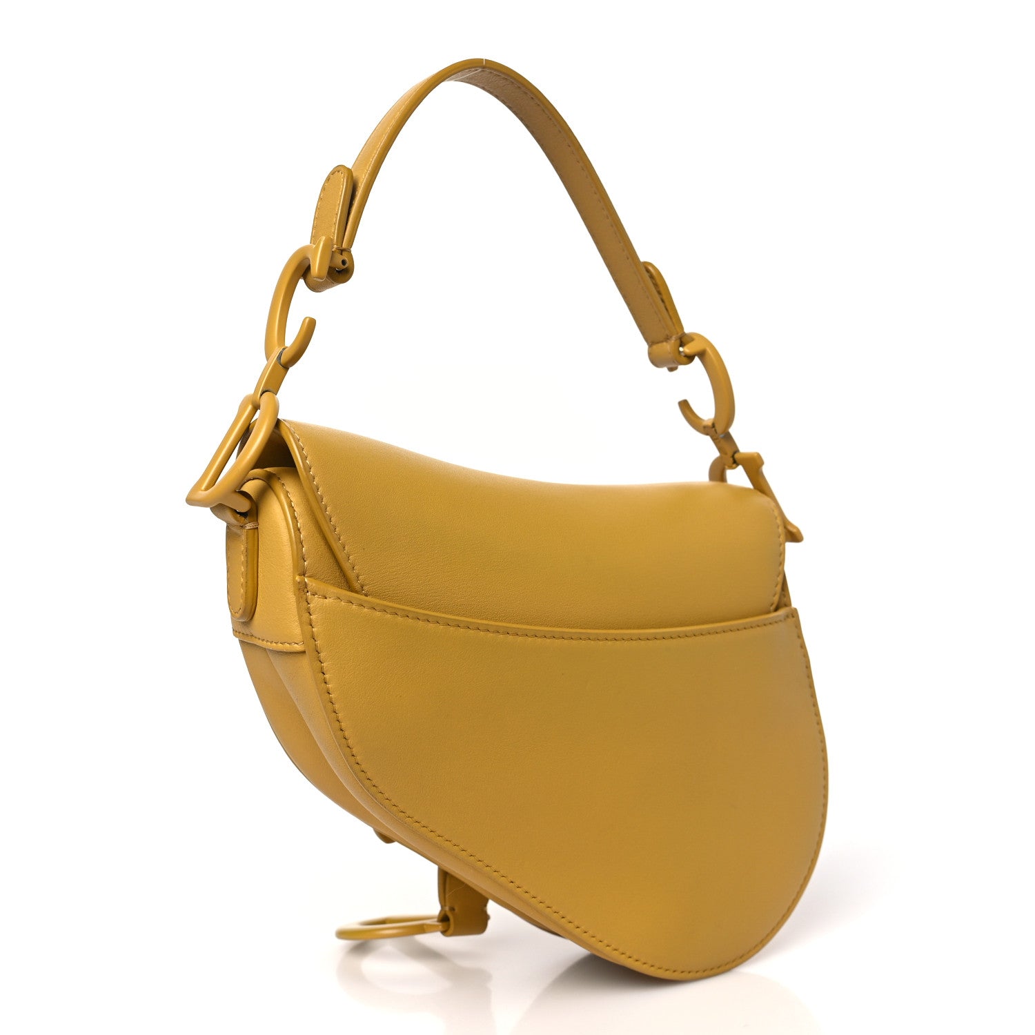 Christian Dior Ultra Matte Calfskin Mini Saddle Bag Yellow 3 of 11