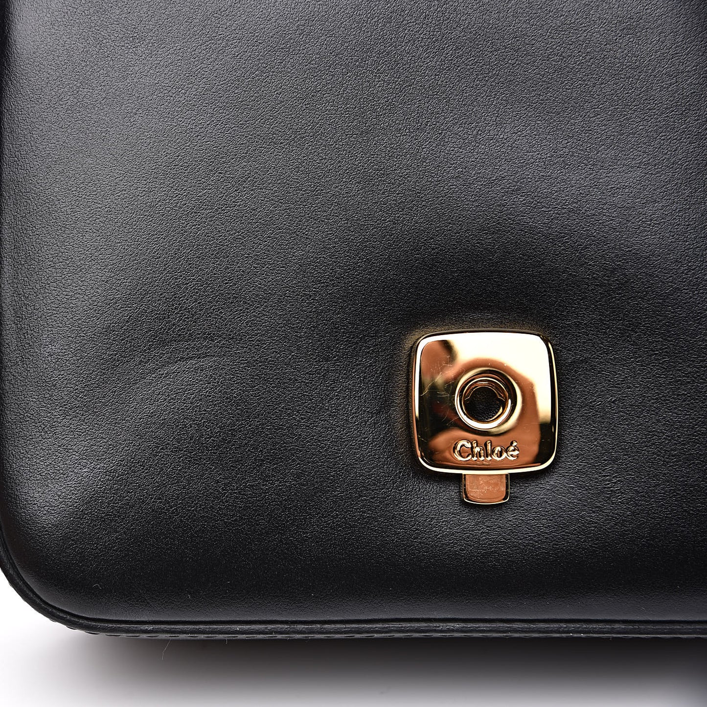 Shiny Calfskin Suede Mini C Double Carry Black