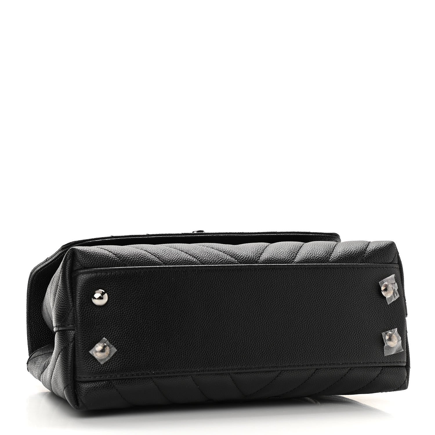 Chanel Caviar Chevron Quilted Mini Coco Handle Flap Black 4 of 11