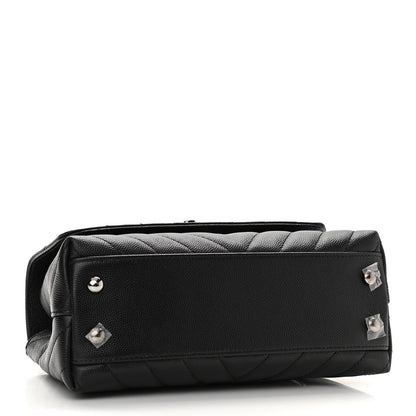 Chanel Caviar Chevron Quilted Mini Coco Handle Flap Black 4 of 11