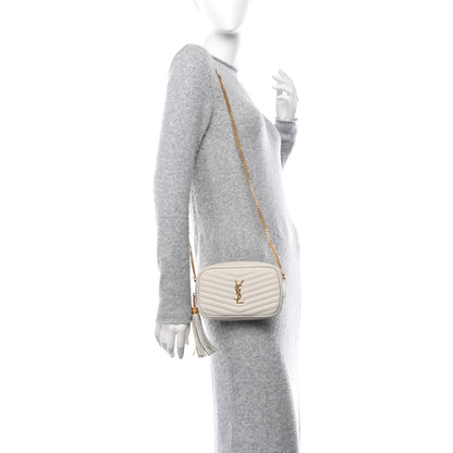 Saint Laurent Grain De Poudre Matelasse Monogram Mini Lou Camera Bag Crema Soft 2 of 10