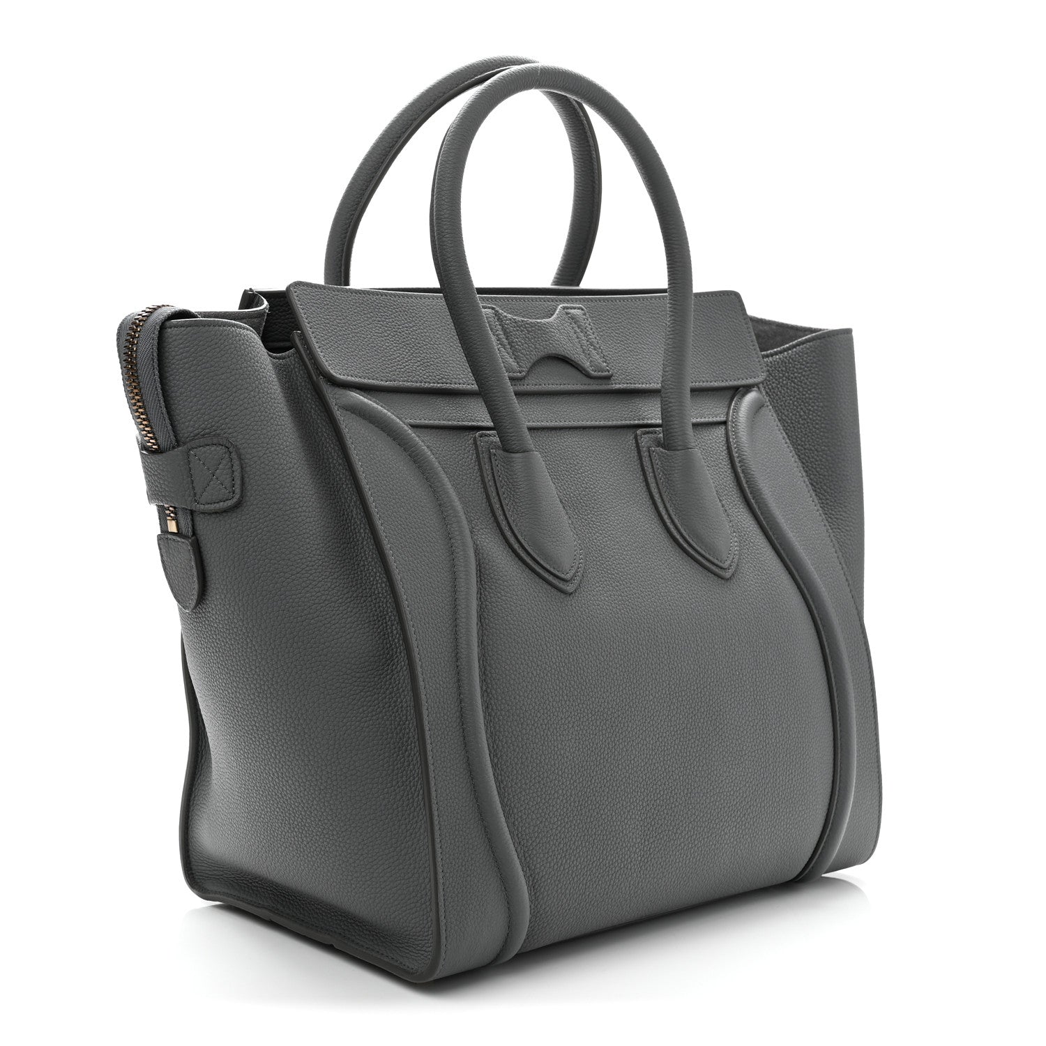 Celine Drummed Calfskin Mini Luggage Kohl 3 of 11