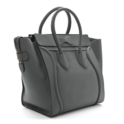 Celine Drummed Calfskin Mini Luggage Kohl 3 of 11