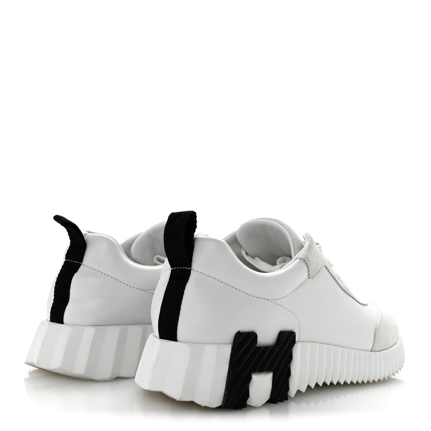 Calfskin Suede Goatskin Bouncing Sneakers 39 White