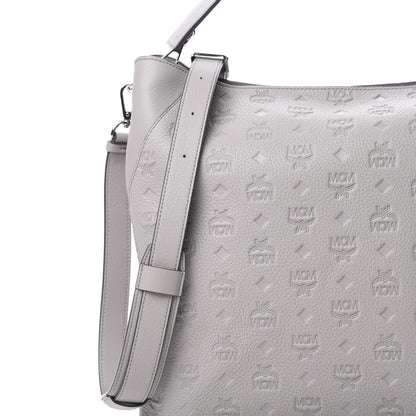MCM Calfskin Ottomar Monogram Large Klara Hobo Dove 9 of 11