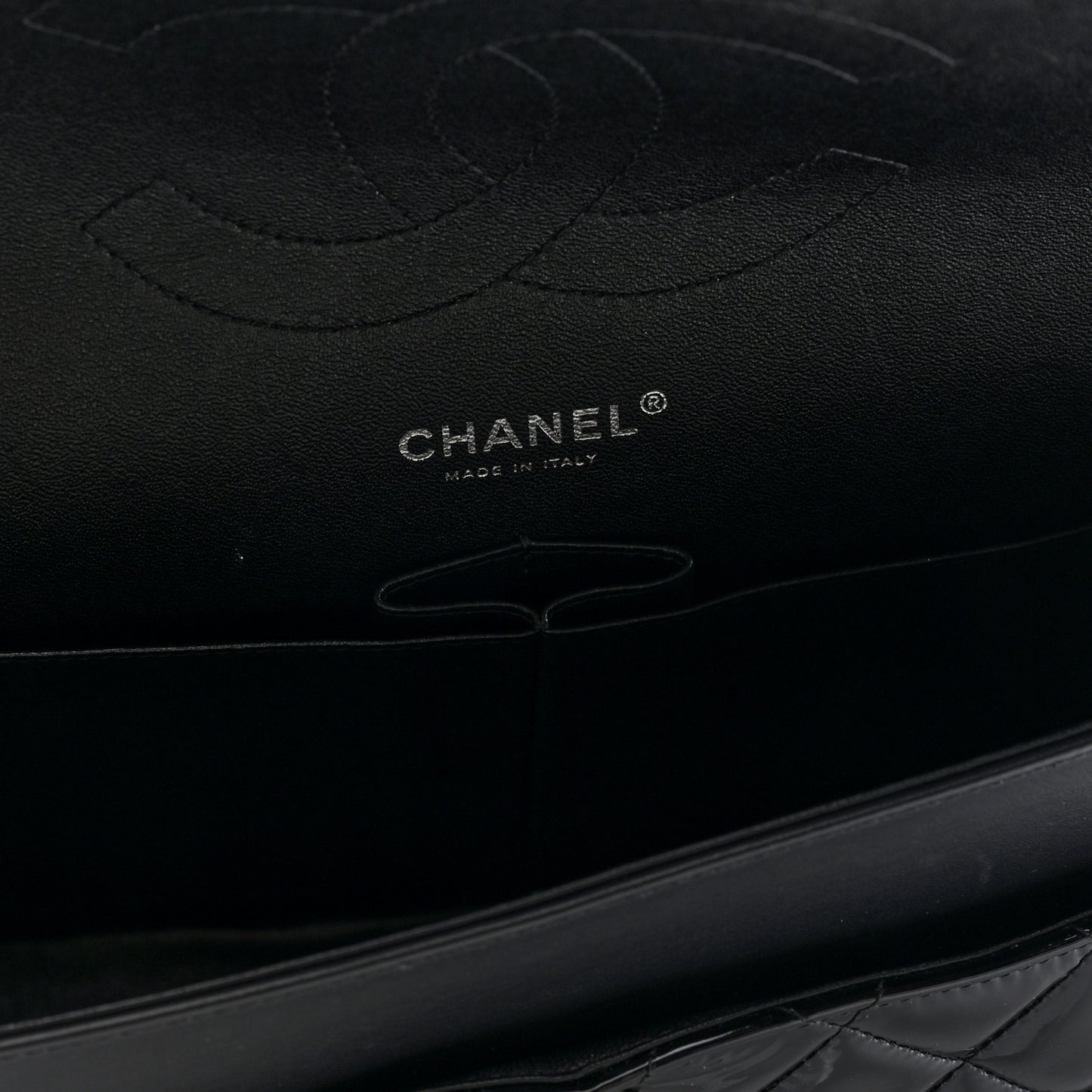 Patent Quilted Jumbo Double Flap Black