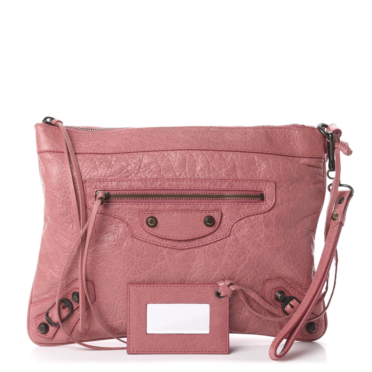 Agneau Classic Hardware Flat Handle Clutch Rose Bonbon