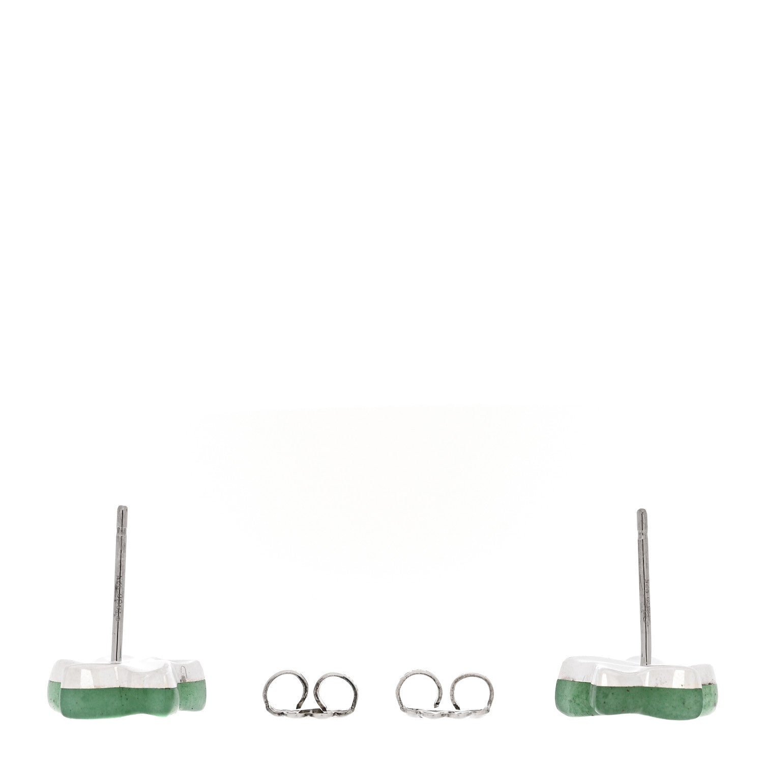 Tiffany Sterling Silver Aventurine Elsa Peretti Star Earrings 3 of 4