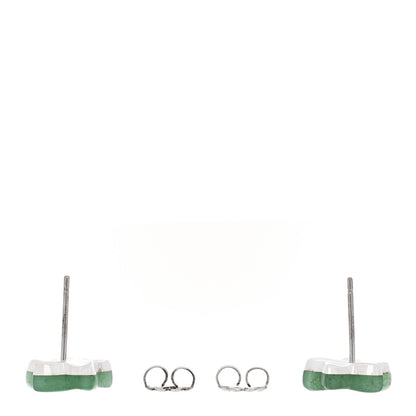 Tiffany Sterling Silver Aventurine Elsa Peretti Star Earrings 3 of 4