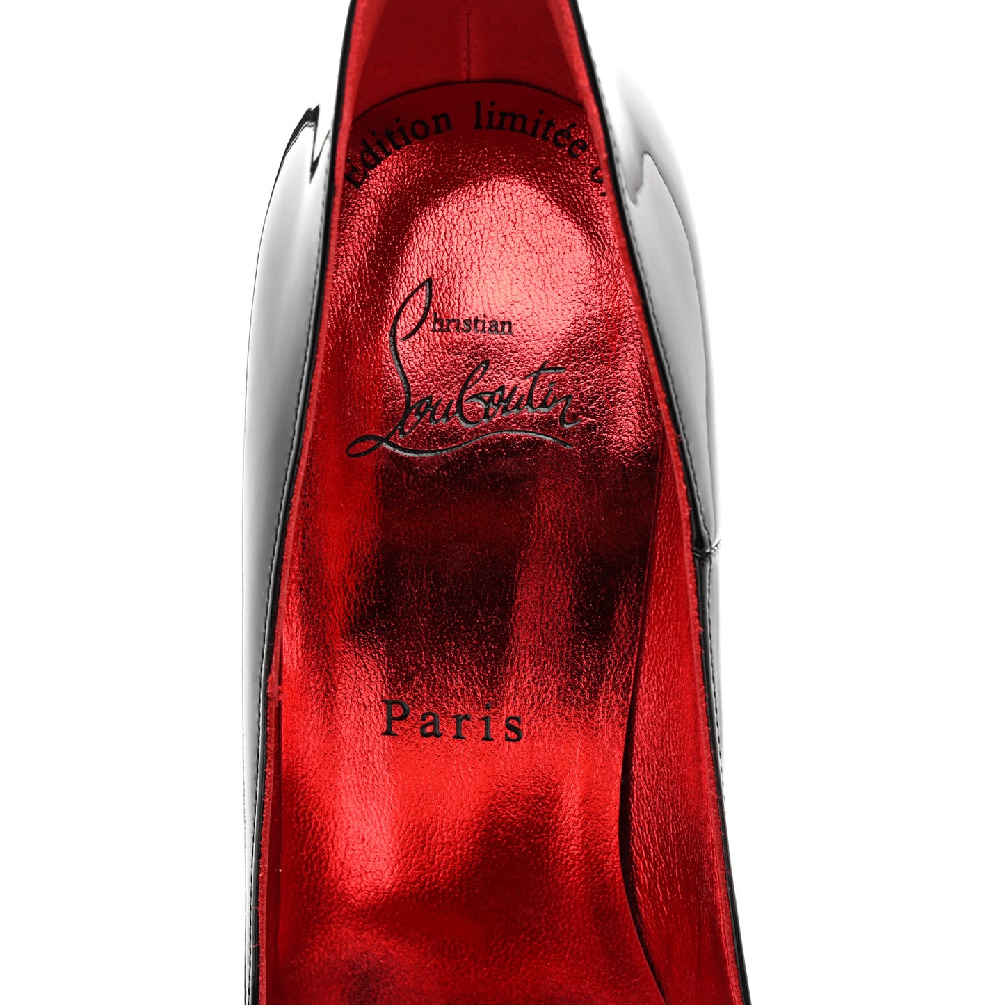 CHRISTIAN LOUBOUTIN Patent Crystal Suola So Kate 120 Pumps 38 Black Psy Loubi