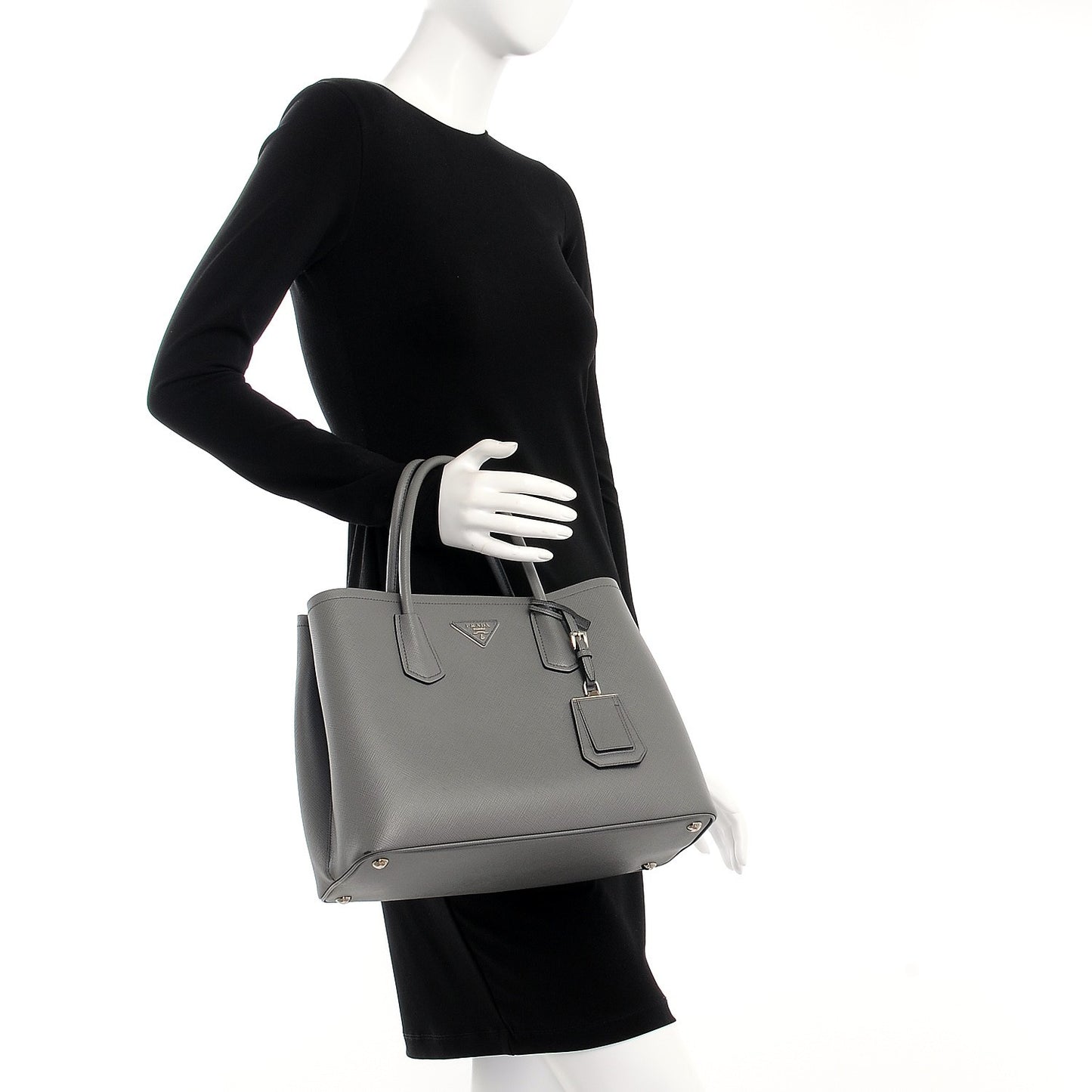 Saffiano Cuir Medium Double Bag Marmo