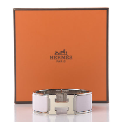 Hermes Enamel Wide Clic Clac H Bracelet PM Rose Nymph White 7 of 7