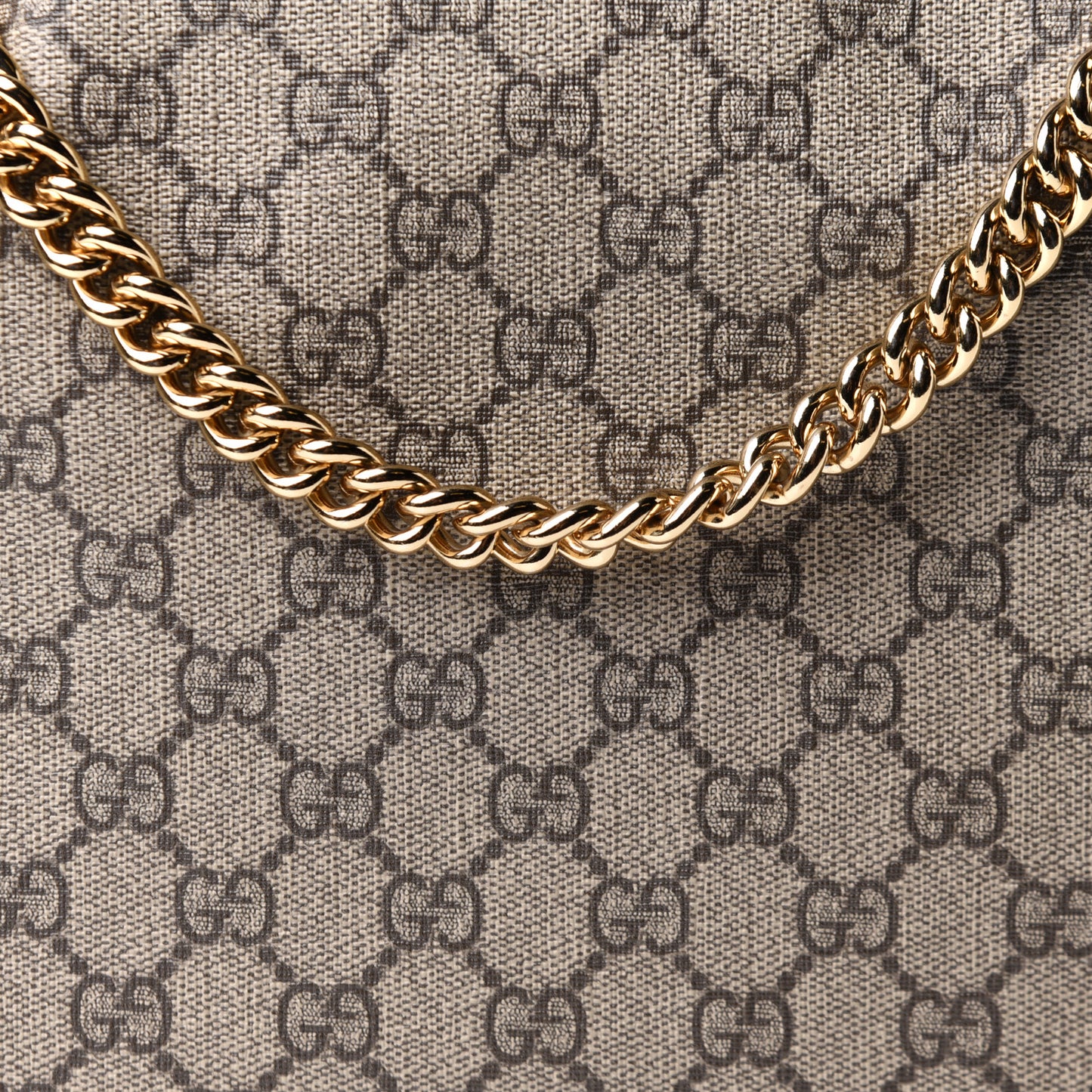 GG Supreme Monogram Large Linea A Hobo Light Brown