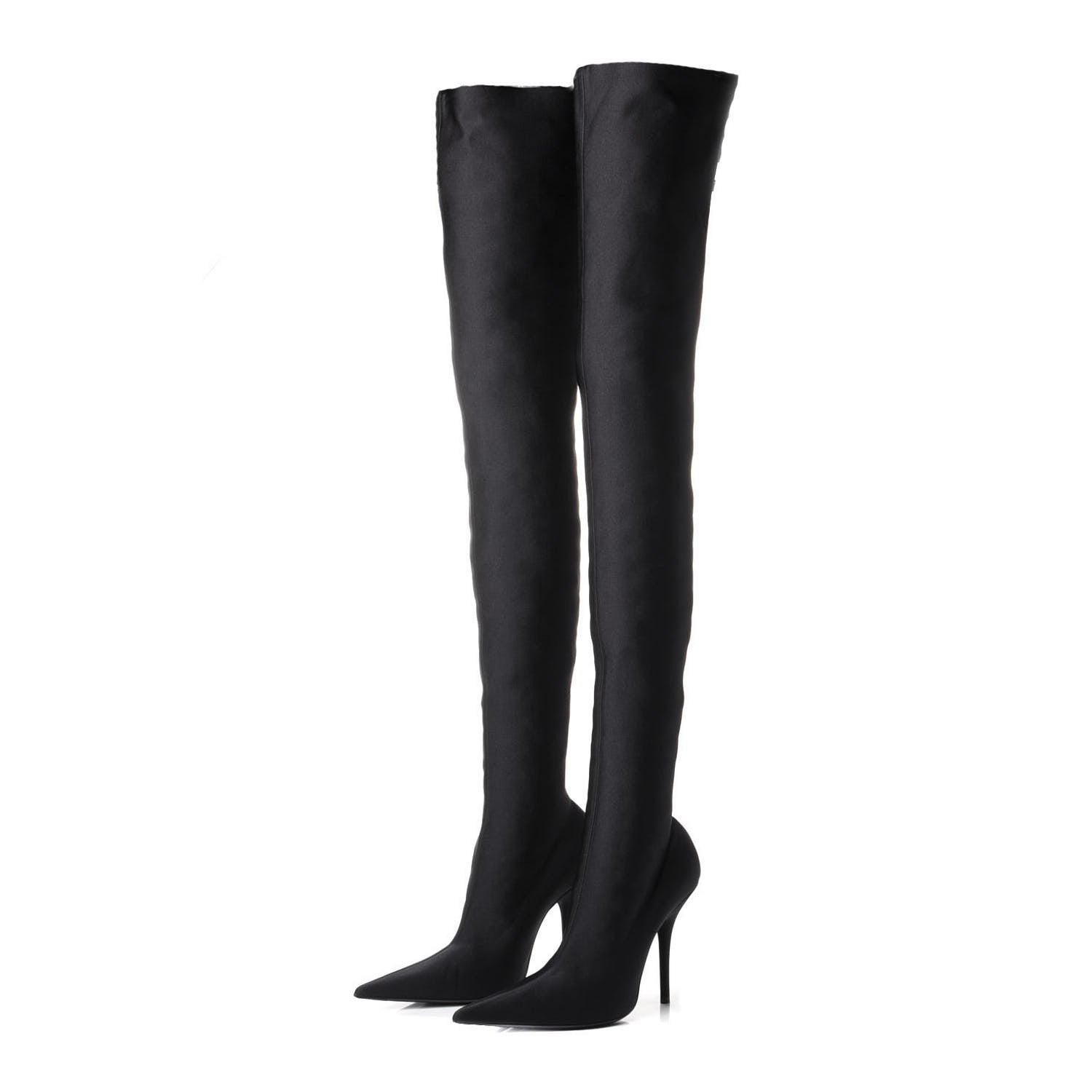 Balenciaga Spandex Pointed Toe Knife Thigh High Boots 38 Black 3 of 10