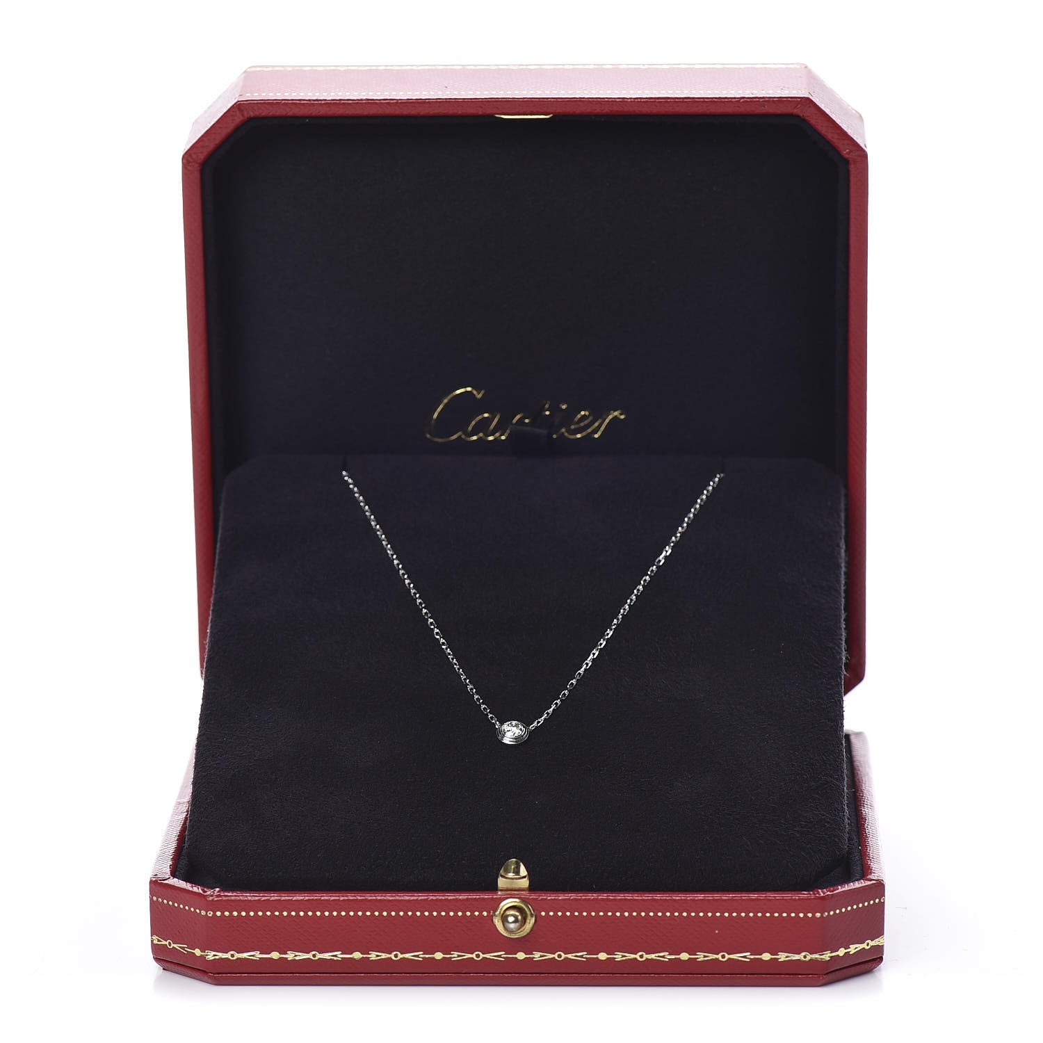 Cartier 18K White Gold Diamond LM D'Amour Pendant Necklace 7 of 7
