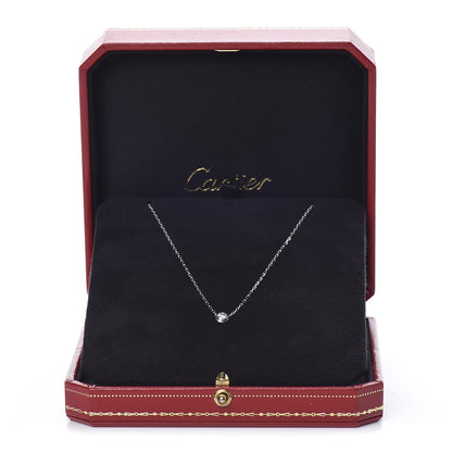 Cartier 18K White Gold Diamond LM D'Amour Pendant Necklace 7 of 7
