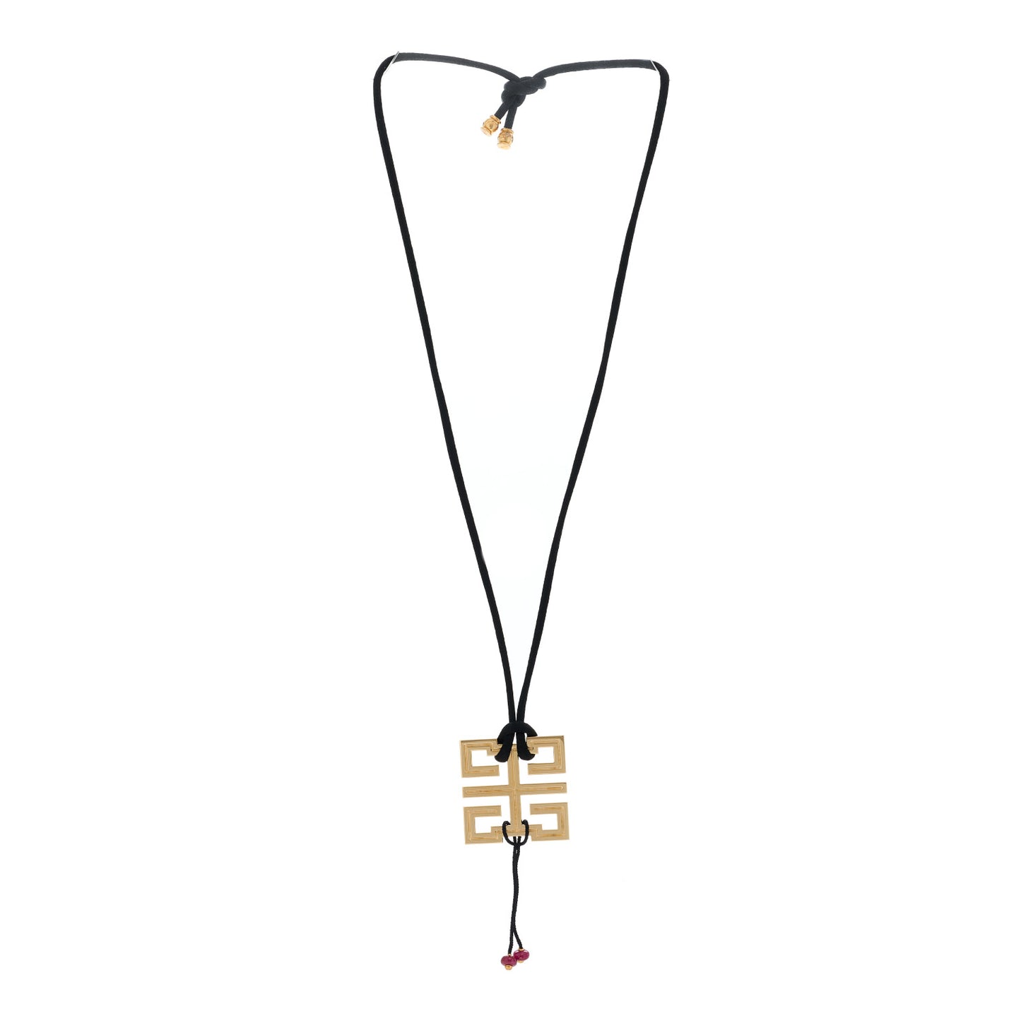 18K Yellow Gold Ruby Le Braiser du Dragon Pendant Cord Necklace