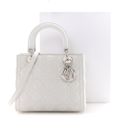 Christian Dior Lambskin Cannage Medium Lady Dior White 11 of 17