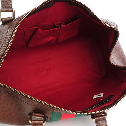 Gucci Calfskin Medium Web Seventies Tote Brown 5 of 7