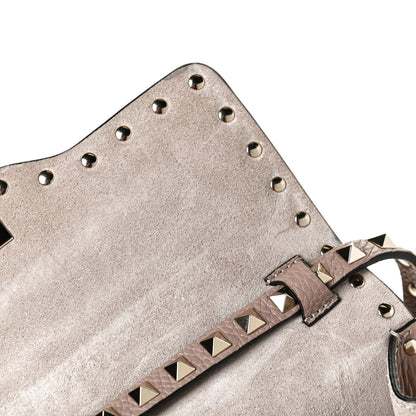 Valentino Garavani Pebbled Calfskin Medium Rockstud Flip Lock Crossbody Bag Poudre 10 of 10