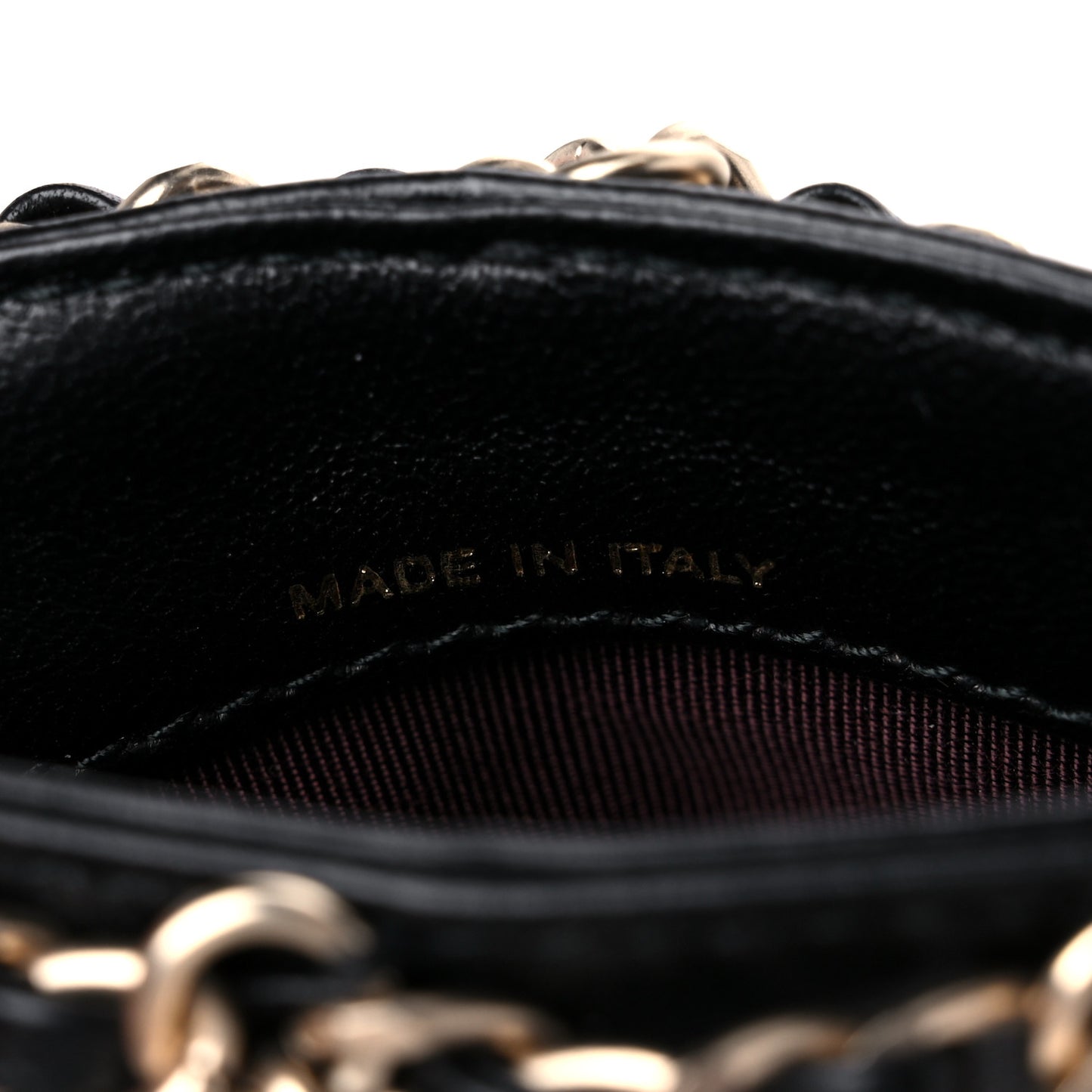 Lambskin Tech Me Out Clutch With Chain Black