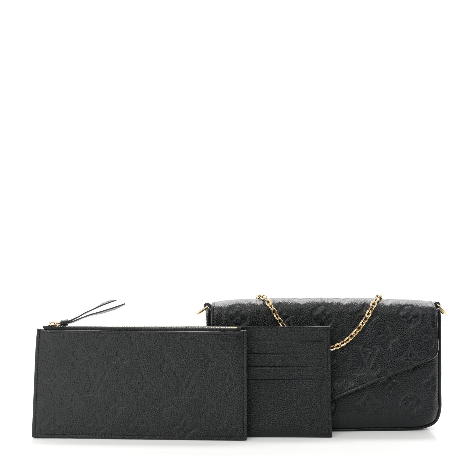 Louis Vuitton Empreinte Pochette Felicie Chain Wallet Black 3 of 10