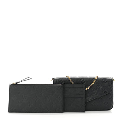 Louis Vuitton Empreinte Pochette Felicie Chain Wallet Black 3 of 10