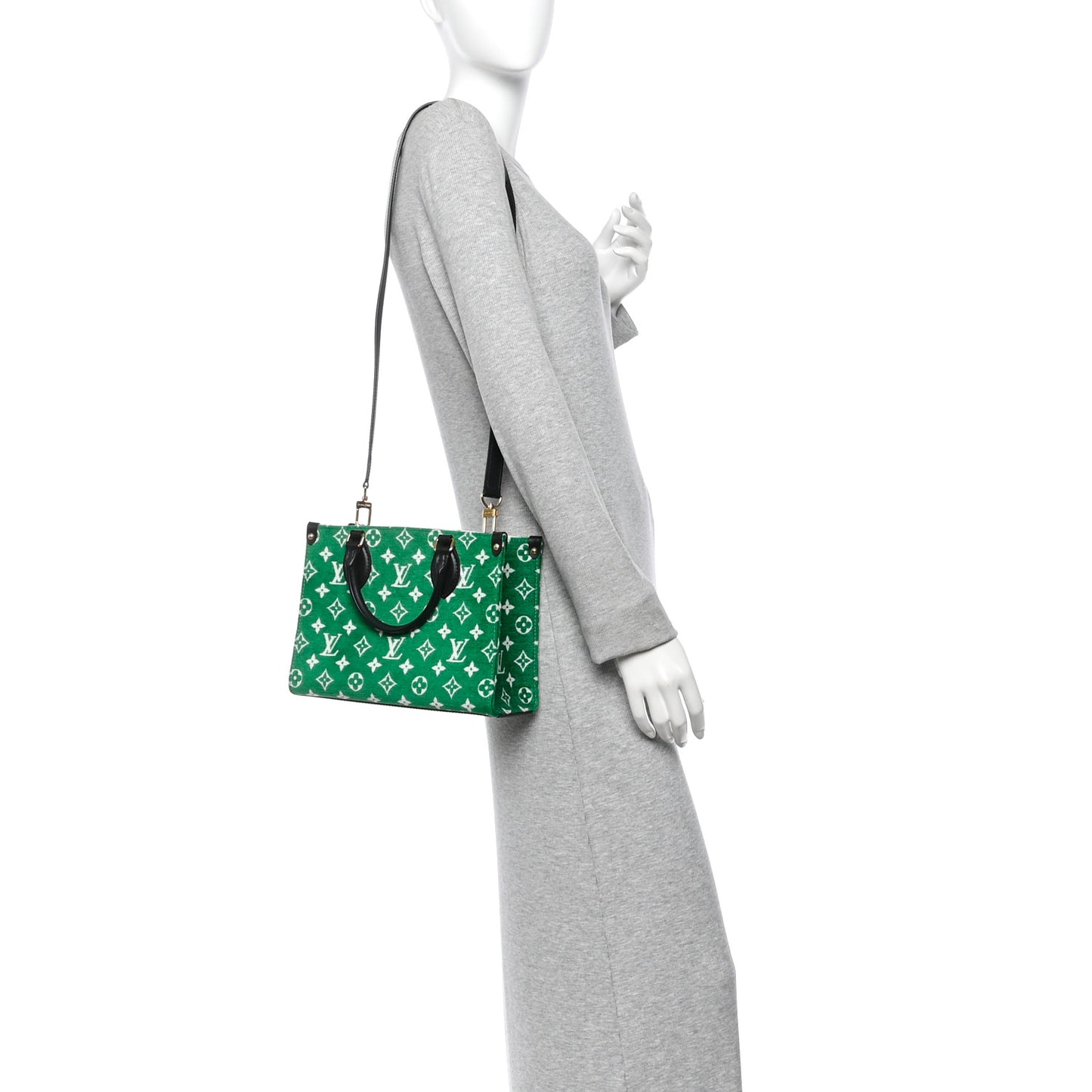 Jacquard Velvet Monogram Onthego PM Green