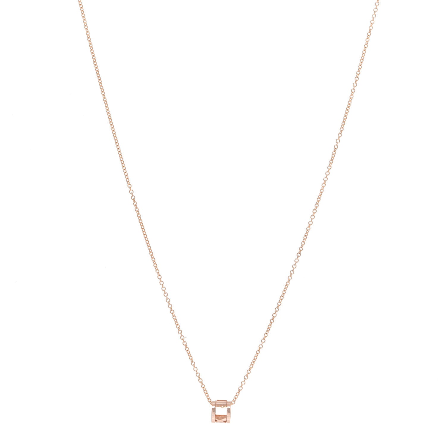 Tiffany 18K Rose Gold Atlas Open Pendant Necklace 1 of 6