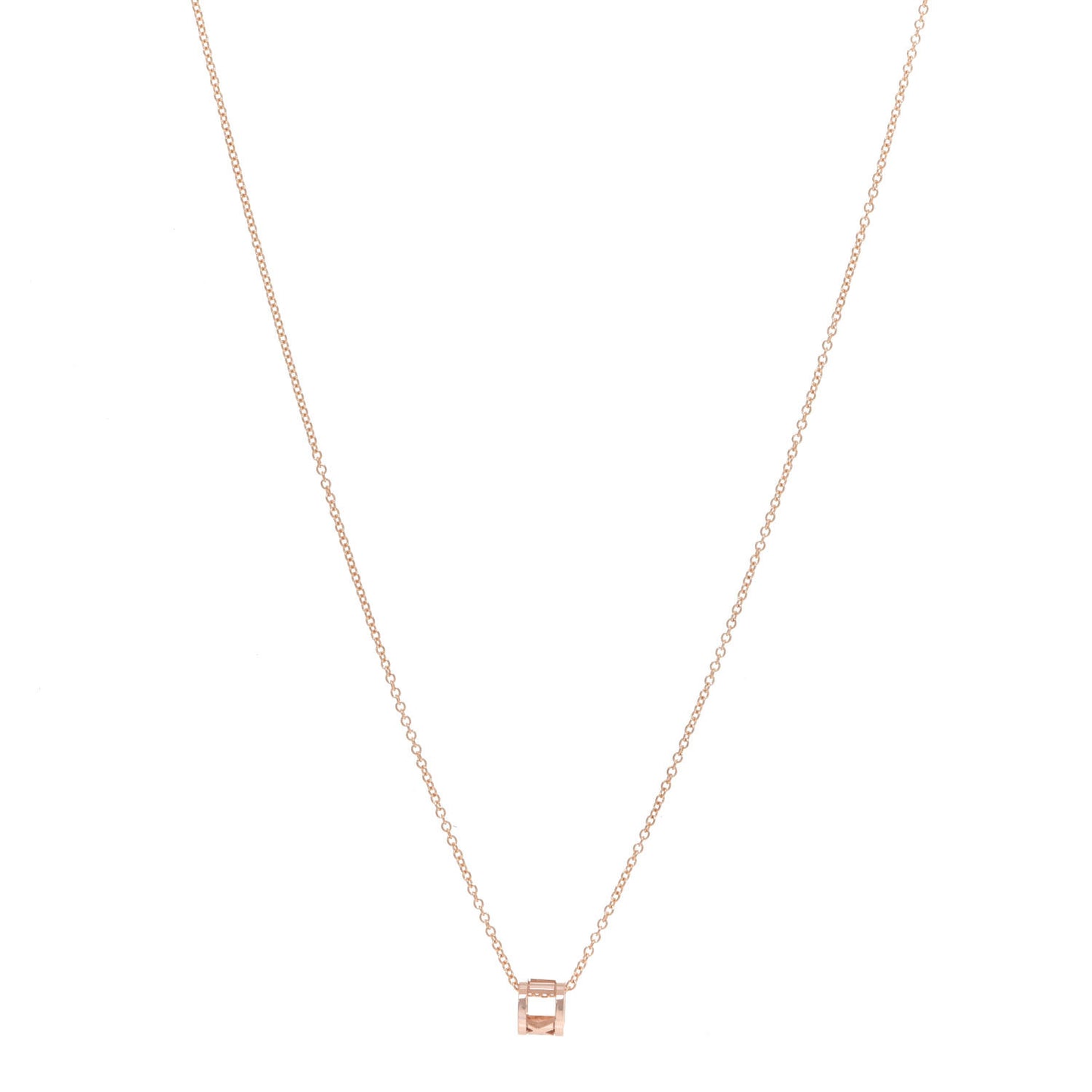 18K Rose Gold Atlas Open Pendant Necklace