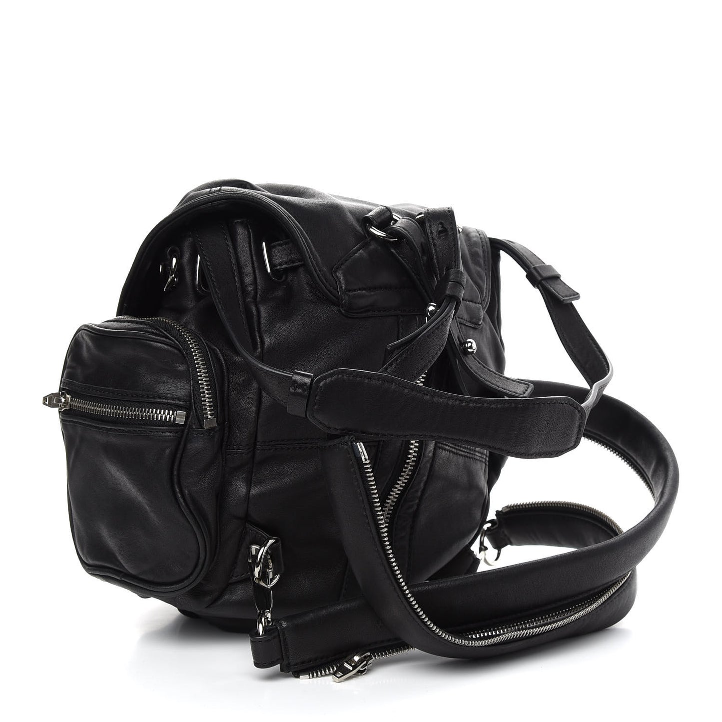 Lambskin Marti Backpack Bag Washed Black Rhodium Hardware
