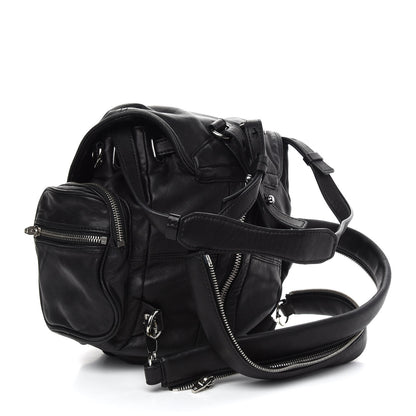Alexander Wang Lambskin Marti Backpack Bag Washed Black Rhodium Hardware 3 of 9