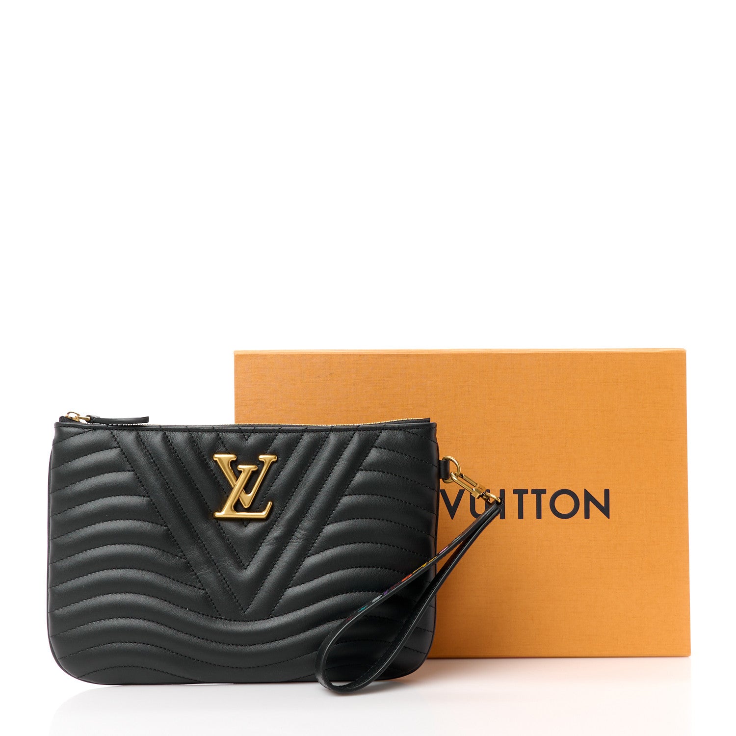 Louis Vuitton Calfskin New Wave Zipped Pochette Black 3 of 12