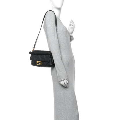 Fendi Nappa FF 1974 Embossed Baguette Black 2 of 11