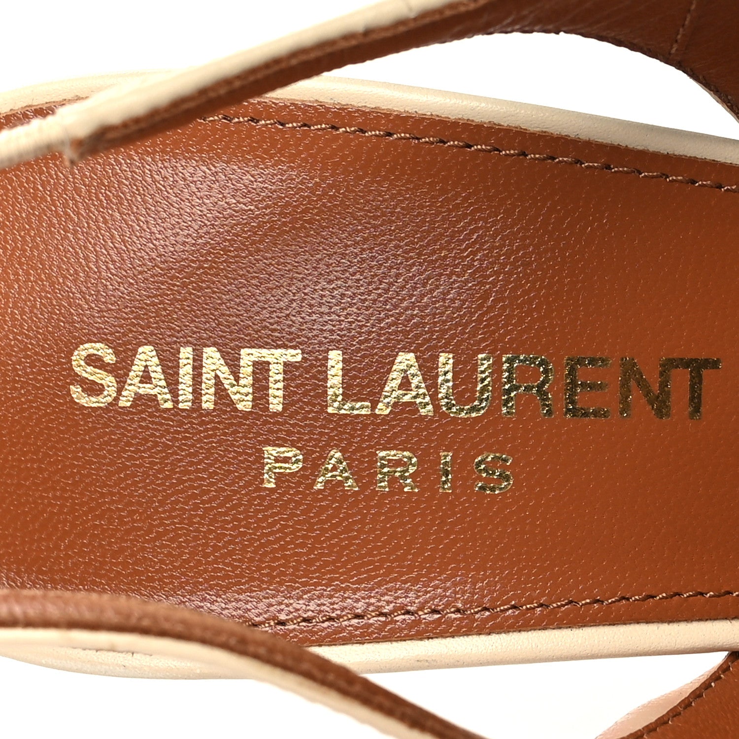 Saint Laurent Calfskin Opyum 110 Slingback Pumps 37 Real Beige 8 of 8