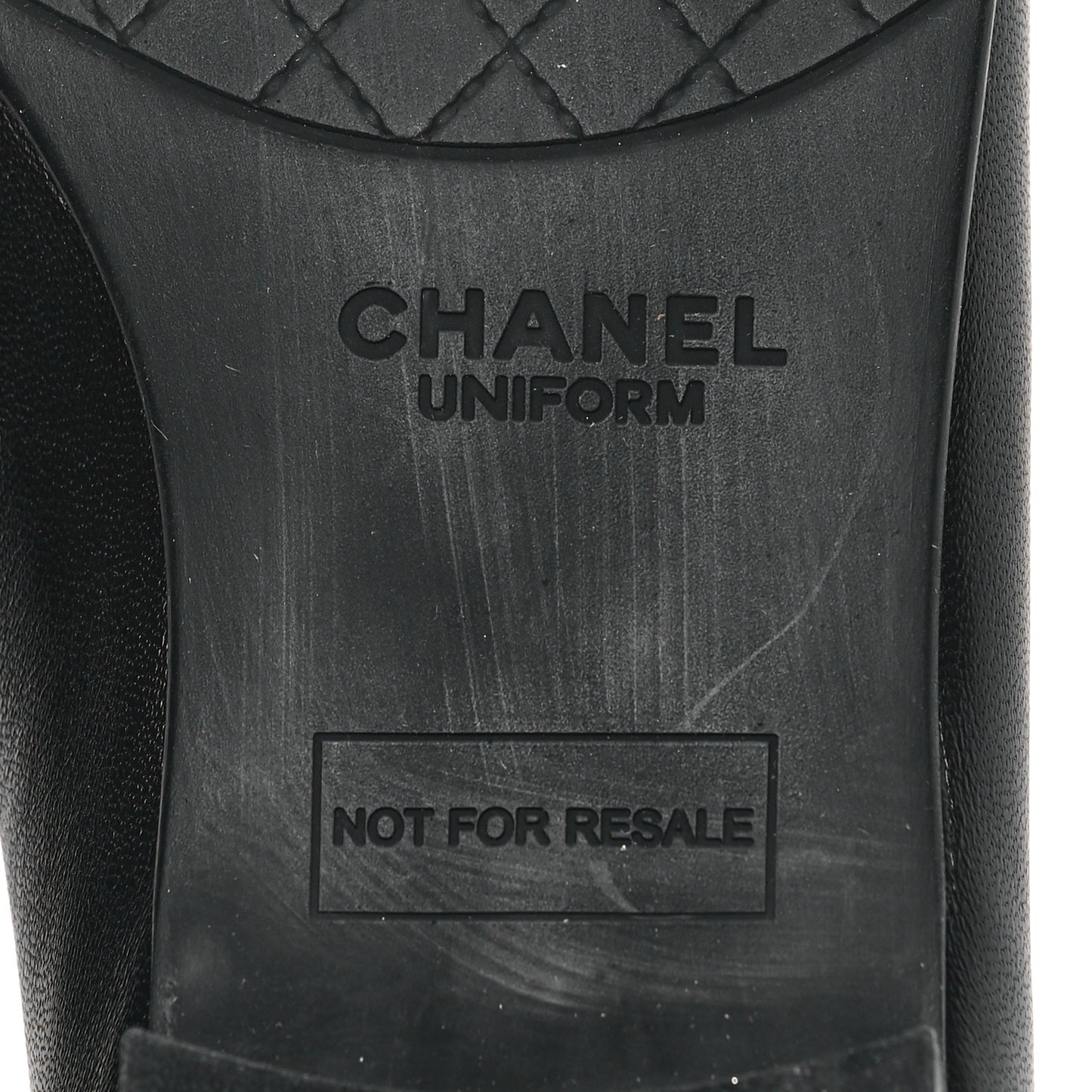 Lambskin Cap Toe CC Uniform Ballerina Flats 36.5 Black