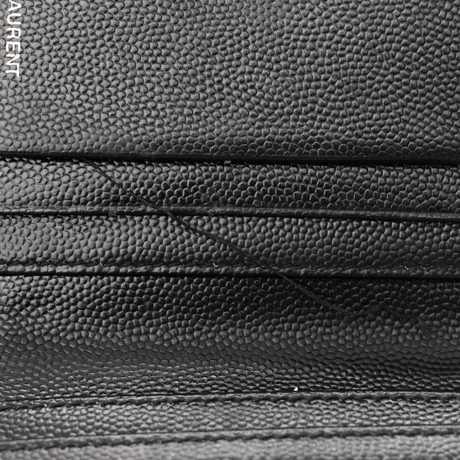 Saint Laurent Grain De Poudre Matelasse Chevron Monogram Zipped Card Case Black 12 of 12