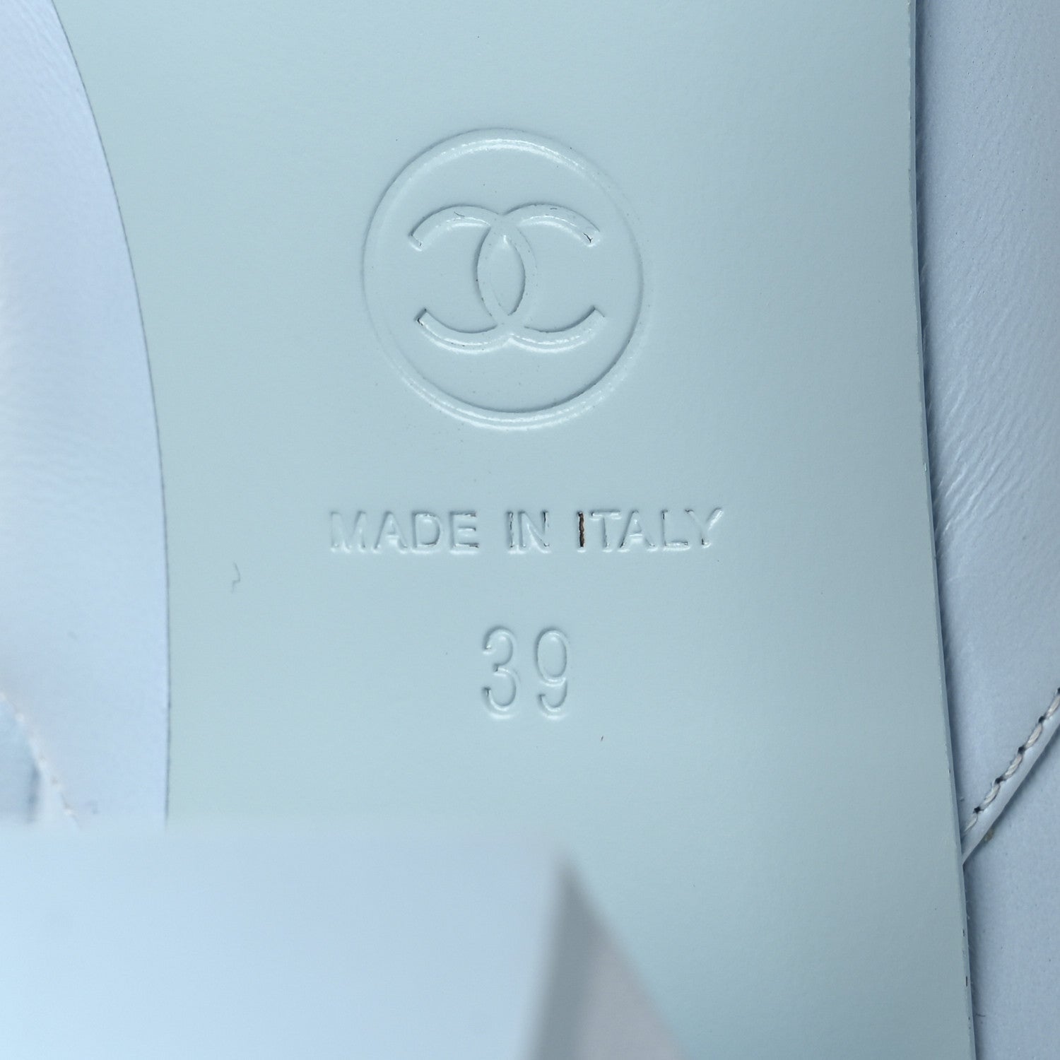 Chanel Lambskin Cap Toe High Boots 39 Light Blue Black 8 of 11