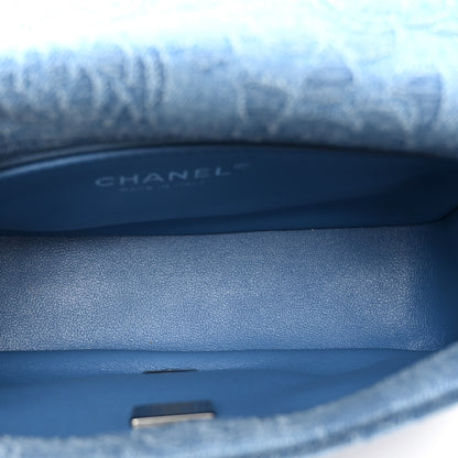 Chanel Denim Quilted Camellia Sweetheart Mini Flap Blue 6 of 10